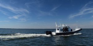 Silver Ships Ambar Series AM 1200 side shot of patrol boat