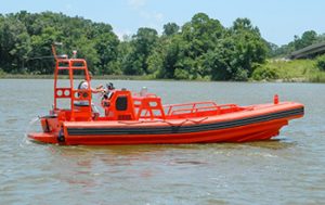 Silver Ships Ambar Series AM 700 red boat with no pilothouse