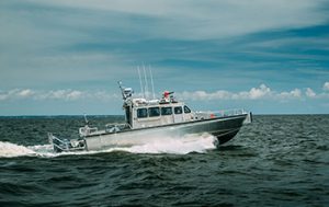 Silver Ships Endeavor Series patrol boat on the water