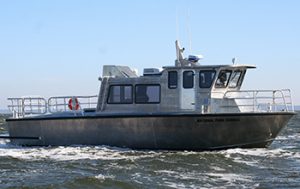 Silver Ships Endeavor Series aluminum survey boat on the water
