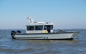 Silver Ships Explorer Series boat on the ocean